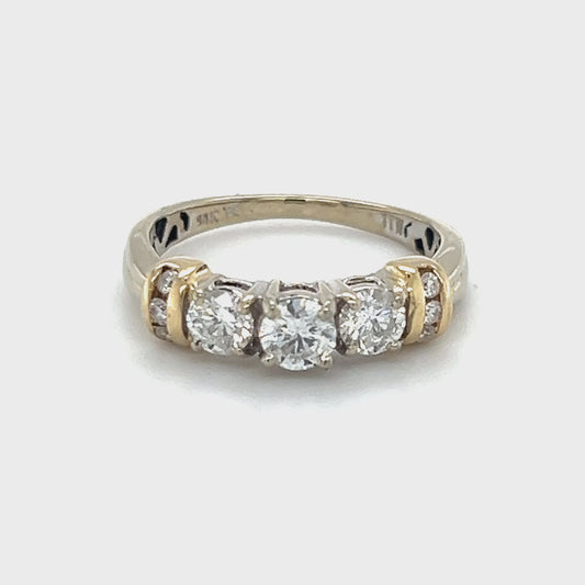 14K Yellow Gold Diamond Lady's Fashion Ring; Size 7