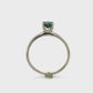 14K White Gold Green Gem Stone Lady's Fashion Ring; 1.2DWT; Size 7