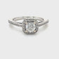 14K White Gold Diamond 0.50ctw Halo Engagement Ring; 2.8g