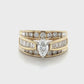 14K Yellow Gold Diamond Lady's Ring; Size 6.5