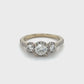 14K White Gold Diamond Lady's Fashion Ring; Size 6.5