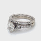 14K White Gold Diamond Lady's Wedding Ring Set; 3.8DWT; Size 7