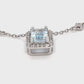 14K White Gold Aquamarine & Diamond 18" Necklace & Pendant