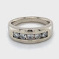 14K White Gold Diamond Unisex Fashion Ring; 8.0DWT; Size 10