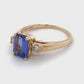 14K Yellow Gold Amethyst & Diamond Ring; 2.1DWT; Size 7