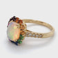 14K Yellow Gold Diamond & Opal Ring; 2.9DWT; Size 7