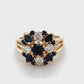 14K Yellow Gold Diamond & Sapphire Lady's Fashion Ring; 3.0DWT; Size 5