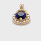 14K Yellow Gold Sapphire & Diamond Pendant; 0.25CTW