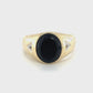 10K Yellow Gold Diamond & Onyx Gentleman's Ring; Size 11