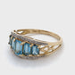 14K Yellow Gold Diamond & Topaz Lady's Ring; 2.2DWT; Size 8.5