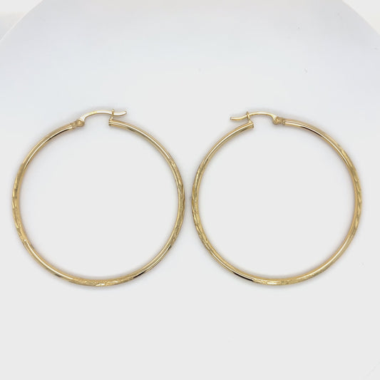 10K Yellow Gold Hoop Earrings; 1.9DWT; 3g