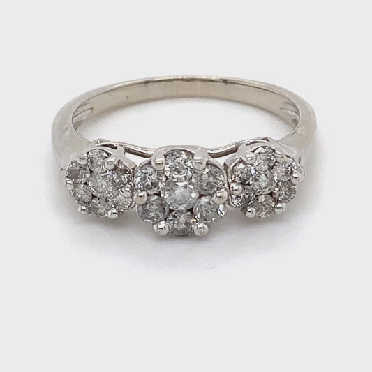 10K White Gold Diamond Ring; 0.50CTW; Size 9.5; 3.5g