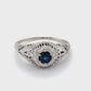 18K White Gold Sapphire Lady's Ring; 1.1DWT; Size 7
