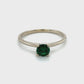14K White Gold Green Gem Stone Lady's Fashion Ring; 1.2DWT; Size 7