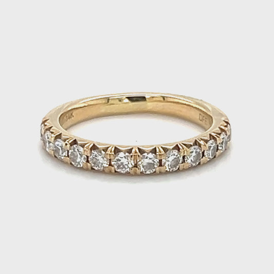14K Yellow Gold Diamond Lady's Wedding Band; Size 7