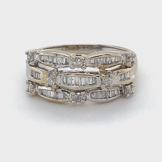 14K White Gold Diamond Ring; 0.56CTW; Size 7.5; 4.1g