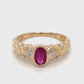 14K Yellow Gold Synthetic Ruby Ring; 1.8DWT; 2.8g; Size 7