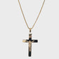 14K Yellow Gold 18" Necklace W/ Cross Pendant; 3.5g