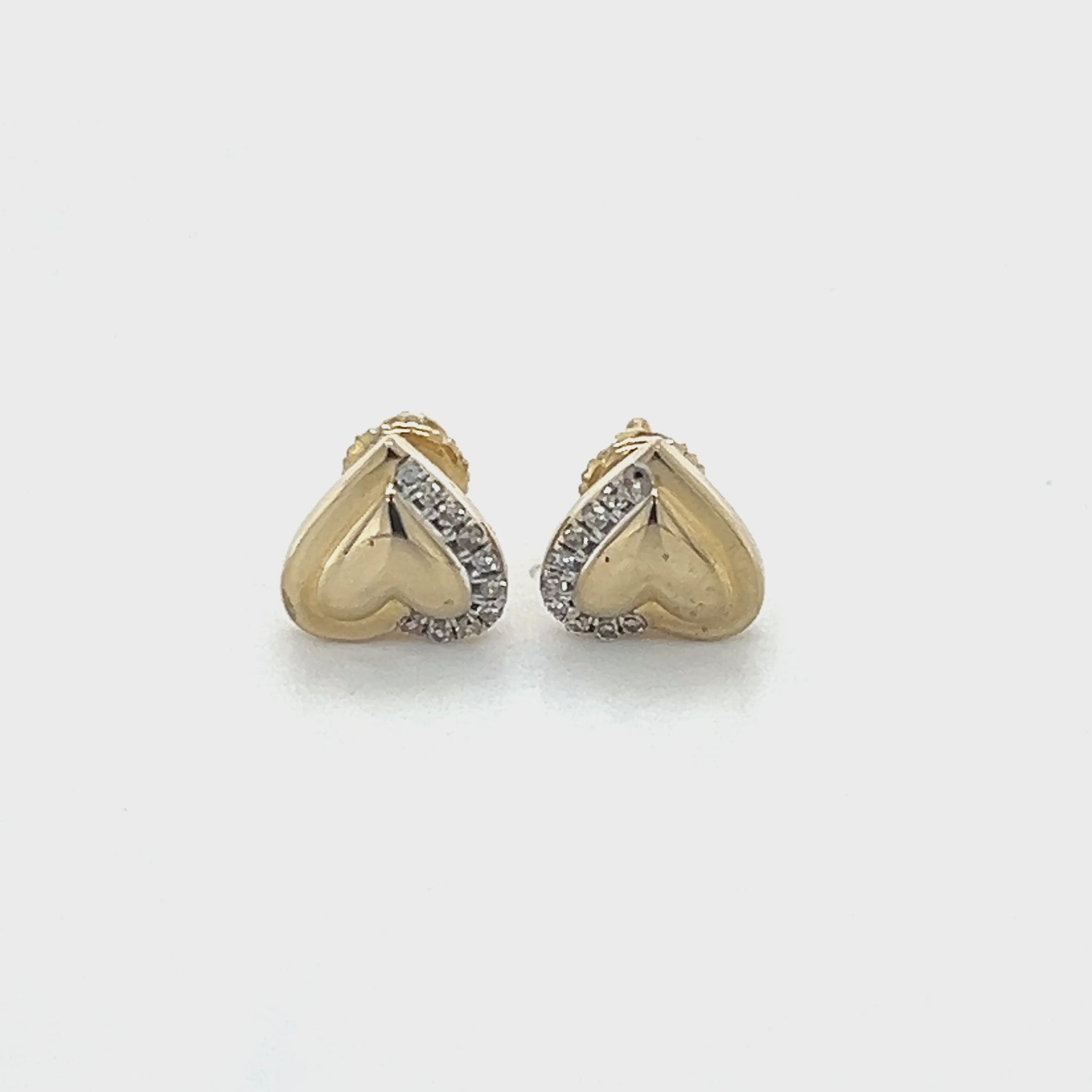 10K Yellow Gold Heart Earrings; 1.6g