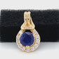 14K Yellow Gold Sapphire & Diamond Pendant; 0.25CTW