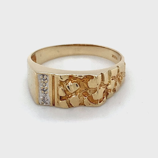 10K Yellow Gold Gentleman's Ring; 2.1DWT; Size 10