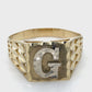 10K White & Yellow Gold Gentleman's "G" Ring; 2.7DWT: Size 14