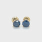 14K Yellow Gold Blue Diamond Stud Earrings Video