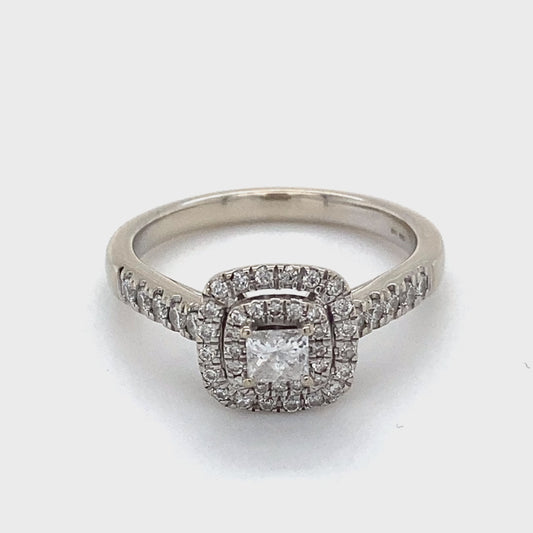 14K White Gold Diamond Lady's Ring; 2.5DWT; Size 7