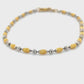 14K Two-Tone 7.5" Gold Bracelet; 2.2DWT; 3.5g