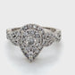 14K White Gold Diamond Lady's Fashion Ring; 3.8DWT; Size 7