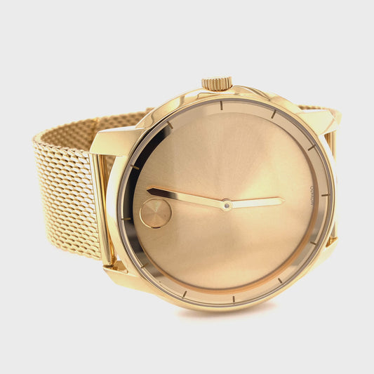 MOVADO Bold Evolution 2.0: 40mm Watch Gold-Tone Case/Dial/Mesh Band
