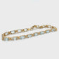 14K Yellow Gold Aquamarine 7" Bracelet; 6g