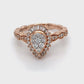 14K Rose Gold & Halo Diamond Cluster Ring; Size 8; 5.6g