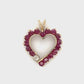 10K Yellow Gold Diamond Ruby Heart Pendant; 0.20CTW; 2.4g
