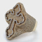 10K White & Yellow Gold Diamond Cross Ring; 10.1DWT; Size 10