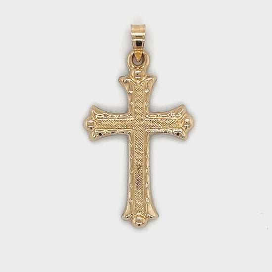 14K Yellow Gold Cross Pendant Video
