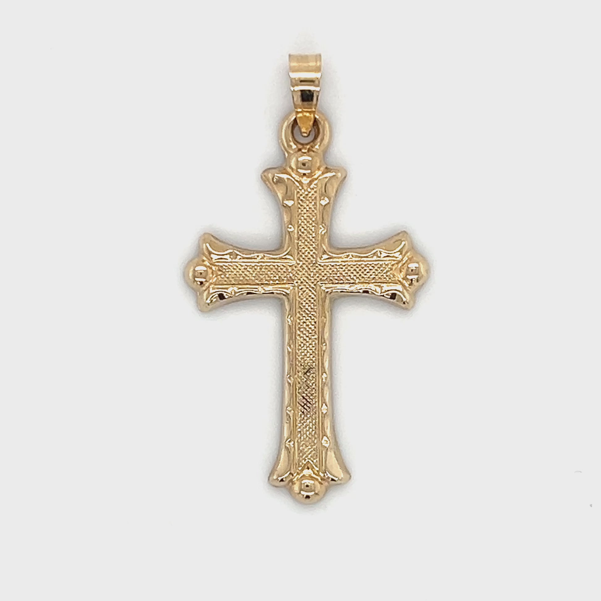 14K Yellow Gold Cross Pendant Video
