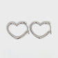 14K White Gold Heart Earrings; 0.4DWT; 0.6g