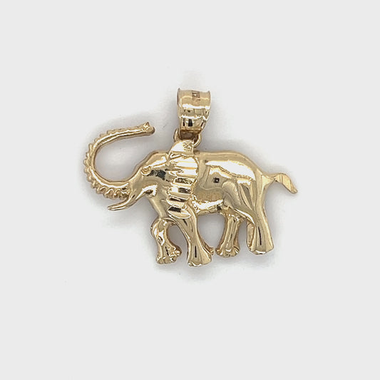 10K Yellow Gold Elephant Pendant; 1.6DWT; 2.5g