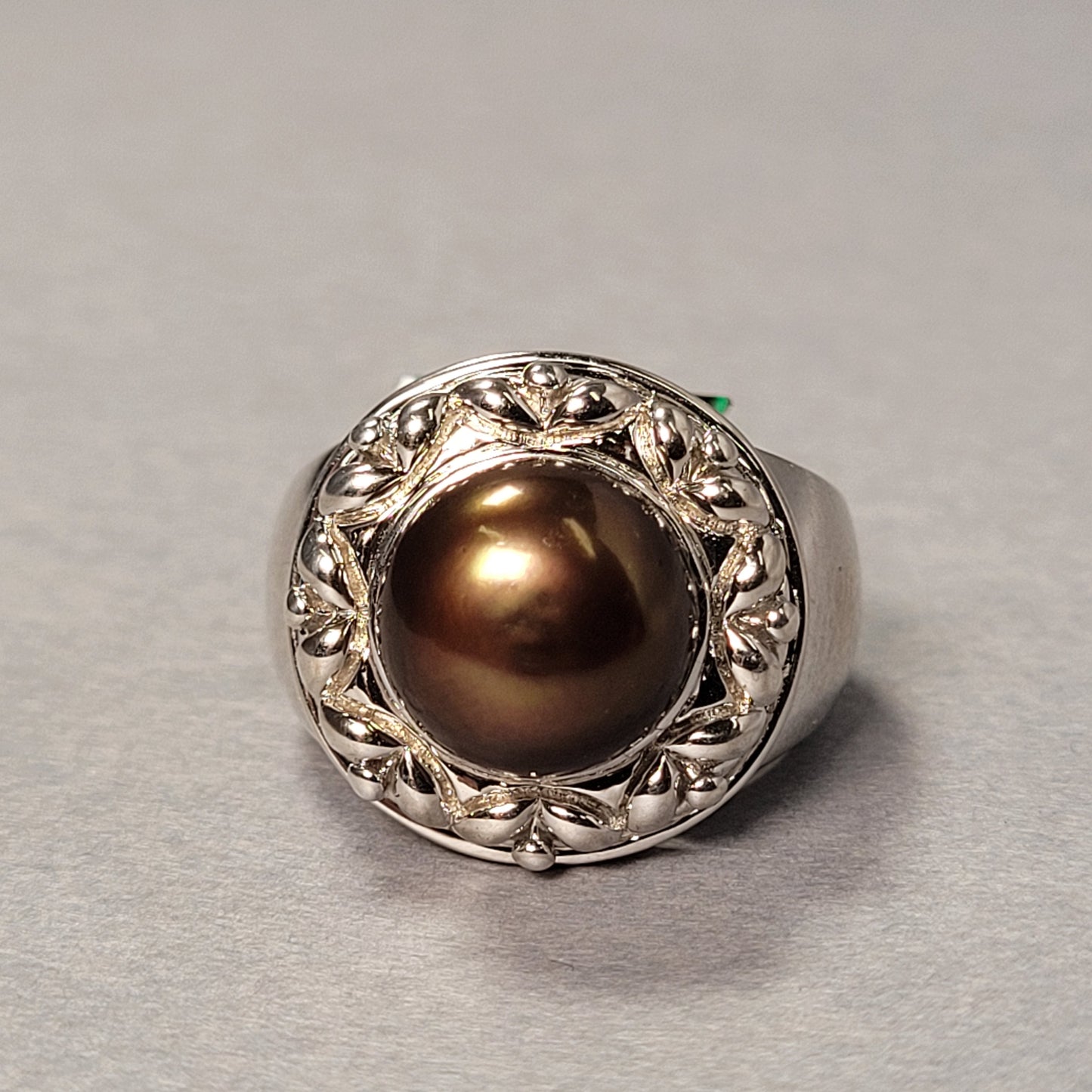 Sterling Silver Ring With Brown Stone