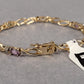 6" Gold Plated Sterling Silver Bracelet With Multi-Colored Stones 6.9g