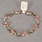 7" Sterling Silver Bracelet With Purple Stones 22.5g