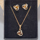 18" Gold Plated Sterling Silver Necklace/Charm/Earrings Set