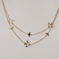 16" 18K Yellow Gold Doves Necklace 3.7g 1mm
