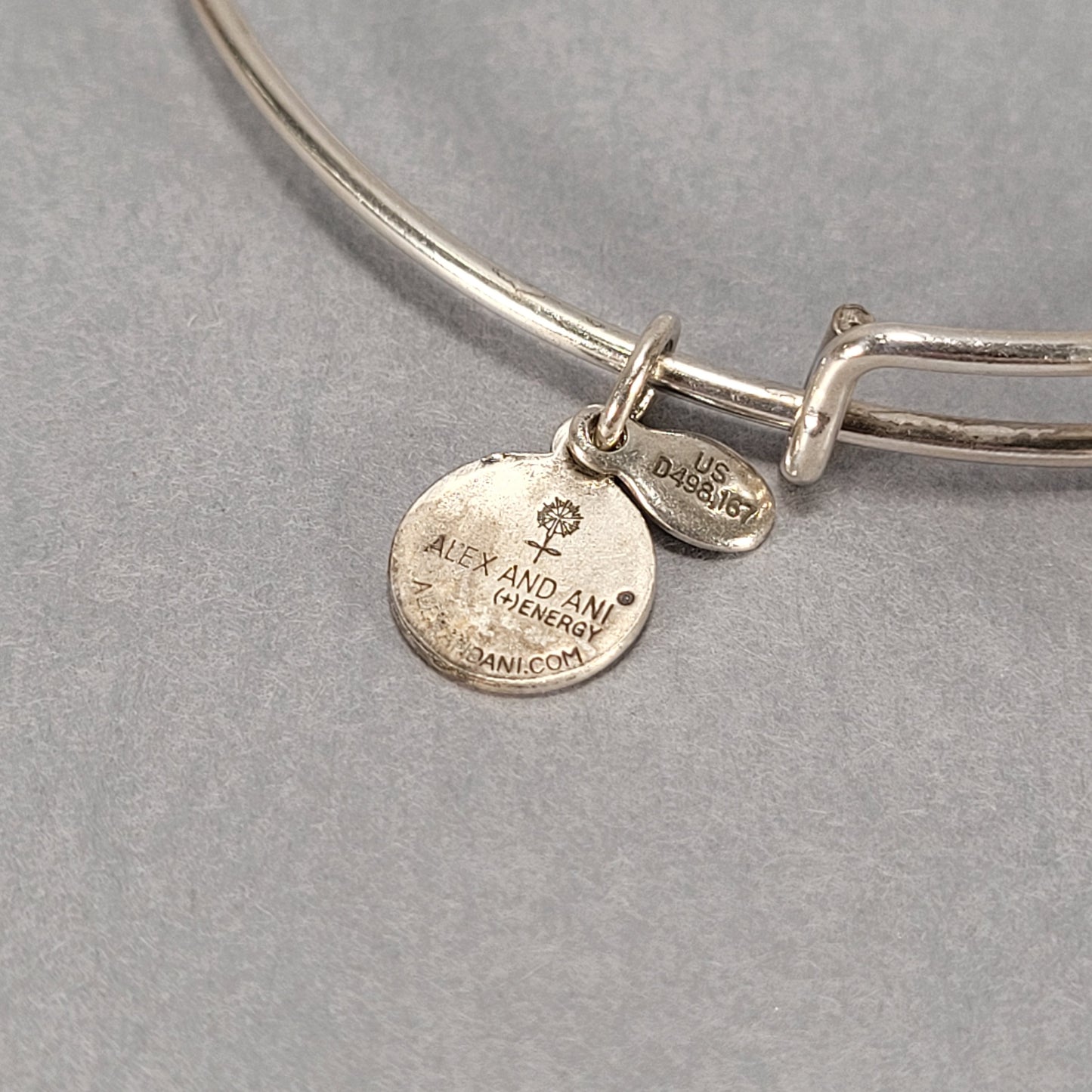 Alex & Ani Adjustable Sterling Silver Bangle and Charms