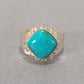 Sterling Silver Ring With Large Blue Stone 7.2g