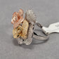 Gold Plated Sterling Silver Flower Ring 12.6g