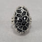 Sterling Silver Ring With Large Black Stone 9.5g