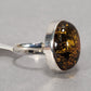 Sterling Silver Ring With Large Orange Stone 7.6g
