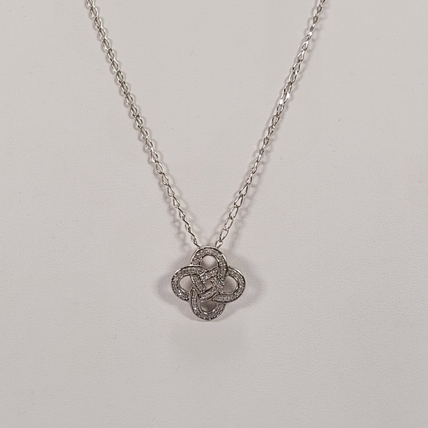 22" Sterling Silver & Diamond Necklace 5.5g